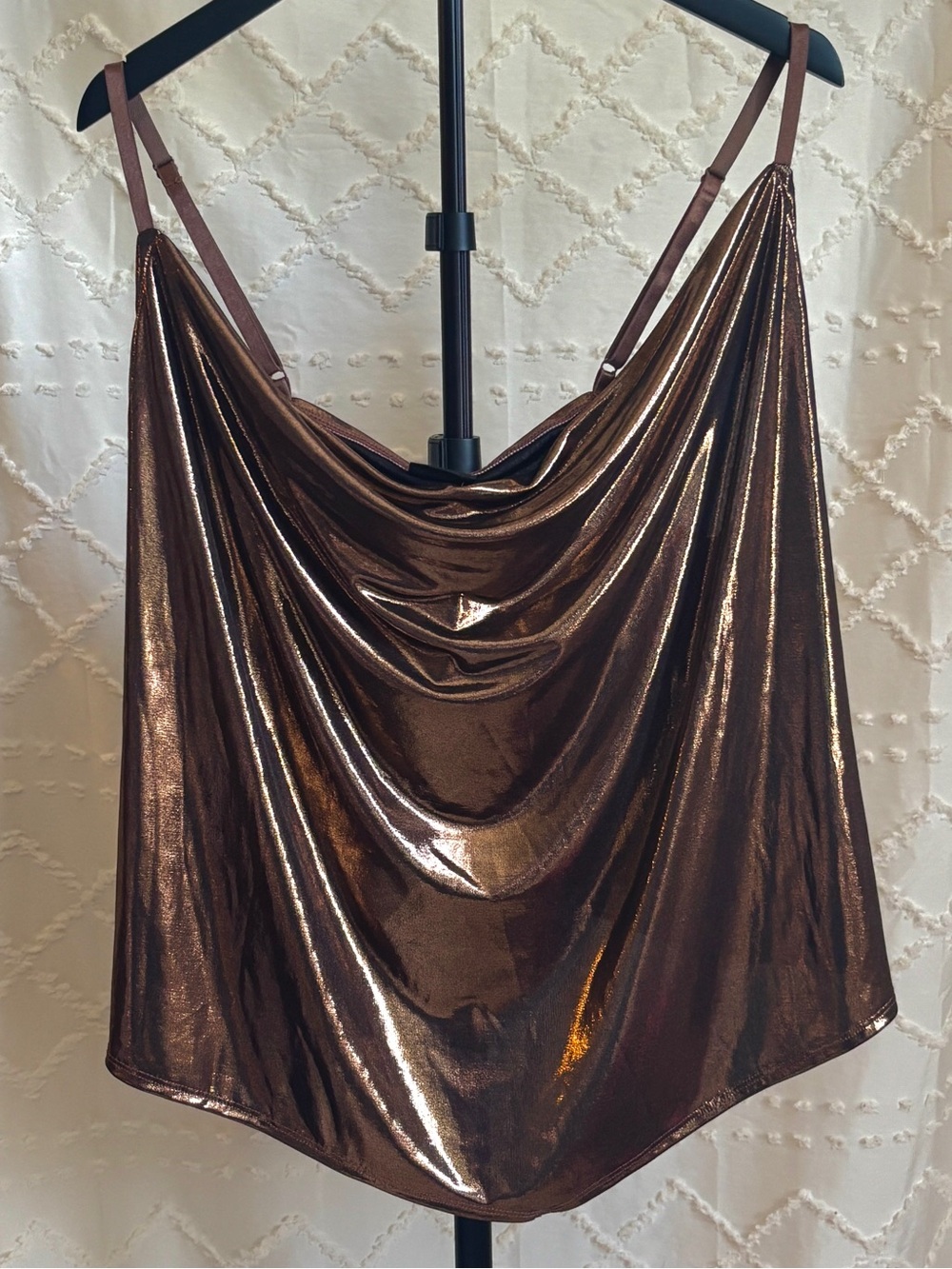 Torrid Bronze Liquid Shine Cowl Neck Cami Size 3 3X Metallic Party Top NWT